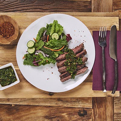 filete de falda con chimichurris